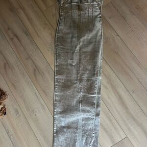 Zara Off-White Metallic Textured Dress